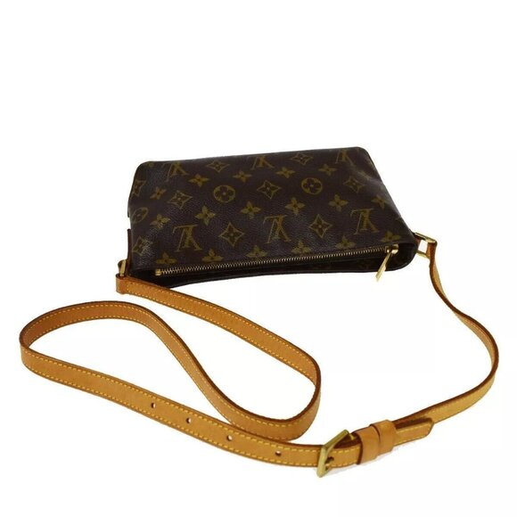 Auth LOUIS VUITTON Logo Trotteur Shoulder Bag Monogram Leather Brown - Picture 5 of 16